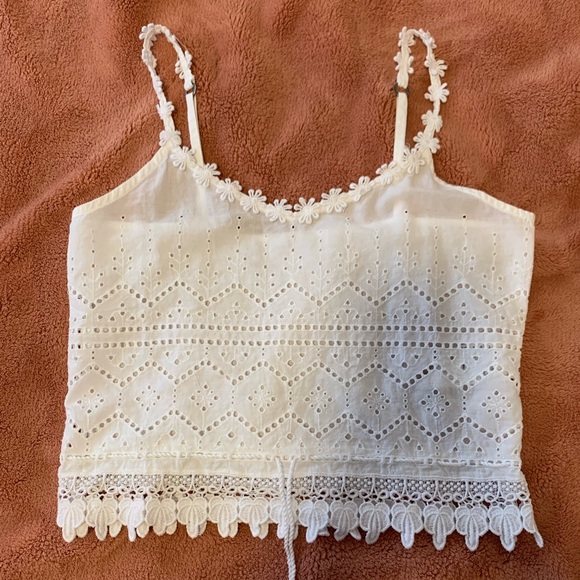 Hollister Tops - White crop top